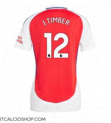 Arsenal Jurrien Timber #12 Prima Maglia Femmina 2024-25 Manica Corta